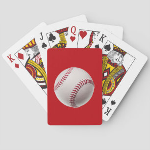 Baseball - Sports Template Baseballs on Red Poker Cards