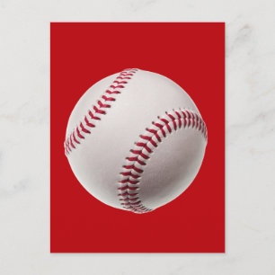 Baseball - Sports Template Baseballs on Red Postcard