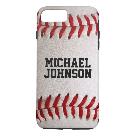 Baseball Sports Texture with Personalized Name iPhone 8 Plus/7 Plus Case