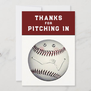 Baseball Sports Thank You Card