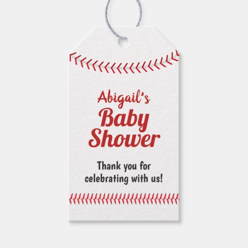Baseball Sports Theme Baby Shower Favor Gift Tags