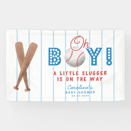 Baseball Sports Theme Baby Shower Oh Boy Banner