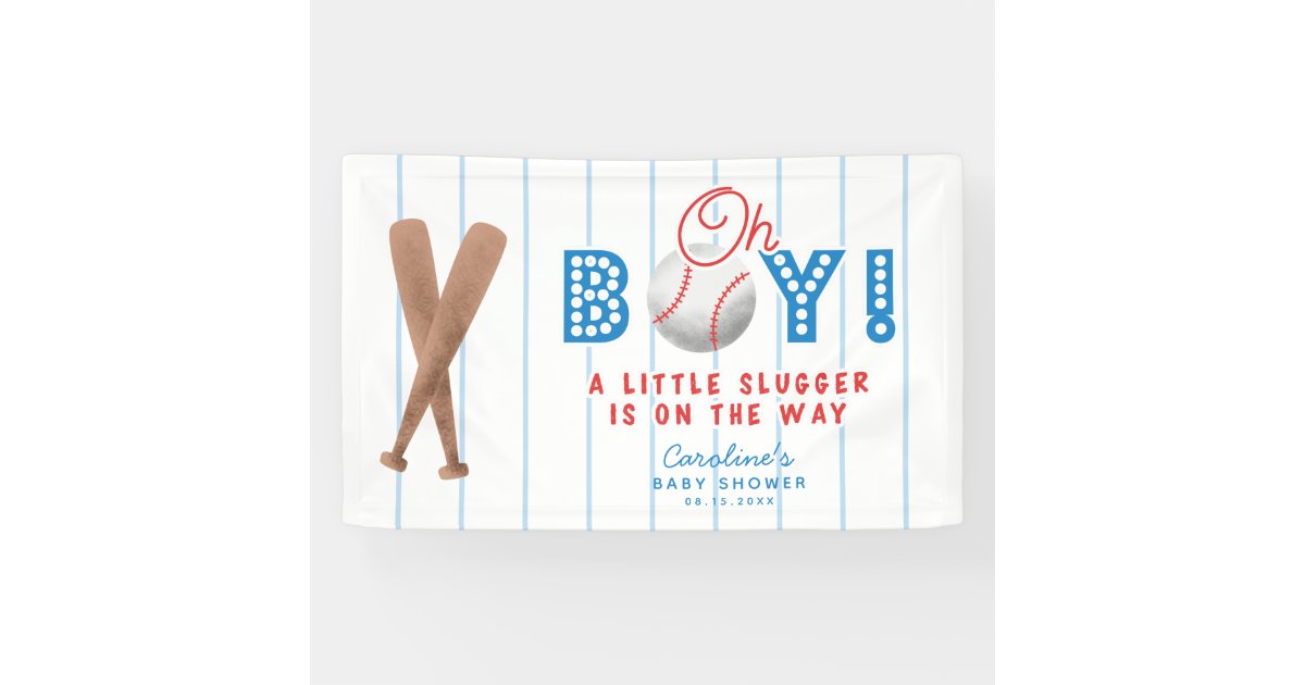 Baseball Sports Theme Baby Shower Oh Boy Banner Zazzle Com