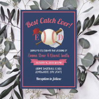 Baseball Sports Theme Navy Blue Wedding