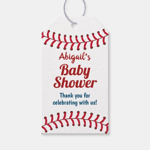Baseball Sports Themed Baby Shower Favor Gift Tags