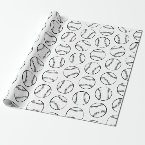 Baseball Sports Themed CUSTOM BACKGROUND COLOR Wrapping Paper