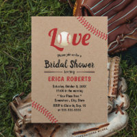 Baseball Sports Wedding Rustic Kraft Bridal Shower