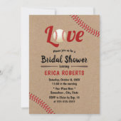 Baseball Sports Wedding Rustic Kraft Bridal Shower Invitation (Front)