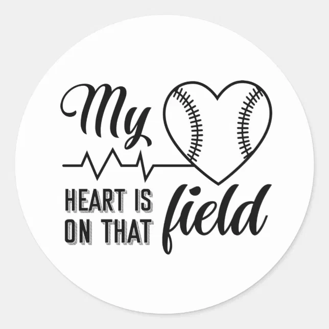 baseball sports word art classic round sticker Zazzle