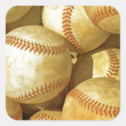 Baseball Square Sticker
