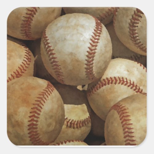 Baseball Square Sticker