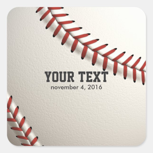 Baseball Square Sticker (Front)