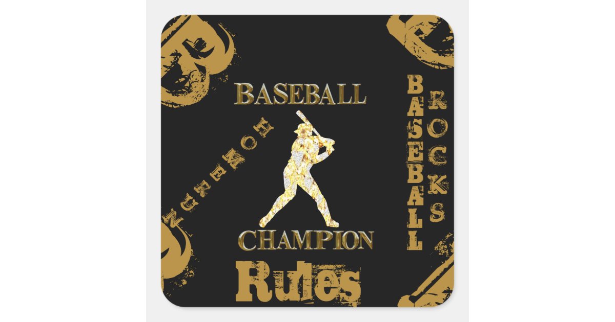 Baseball Square Sticker | Zazzle