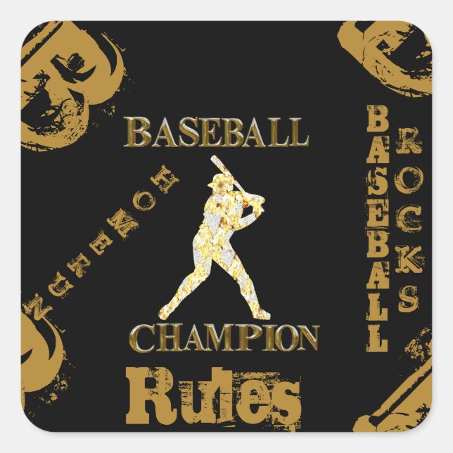 Baseball Square Sticker (Front)