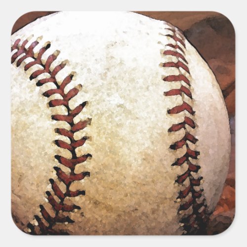 Baseball Square Sticker