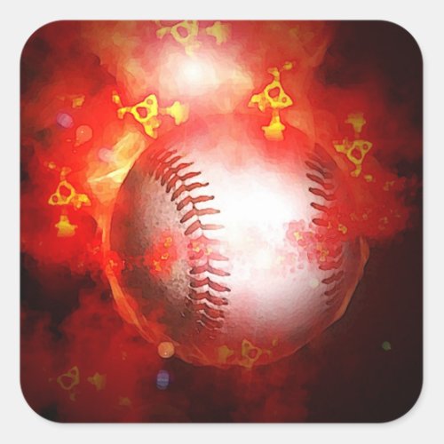 Baseball Square Sticker