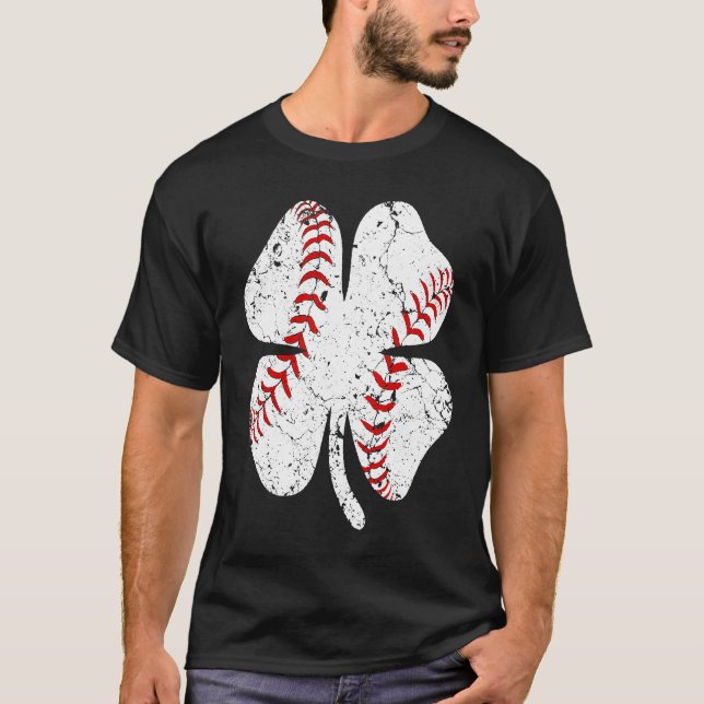 Baseball St Patricks Day Boys Men Catcher Pitcher  T-Shirt (Front)