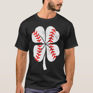 Baseball St Patricks Day Shamrock Boys Men Catcher T-Shirt