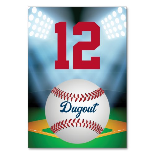 Baseball Stadium Bar Mitzvah Table Number