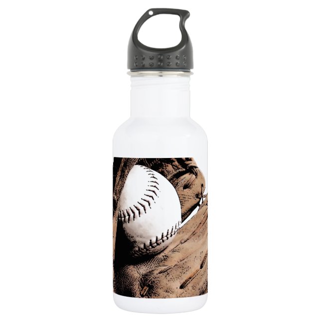 Baseball Stainless Steel Water Bottle (Front)