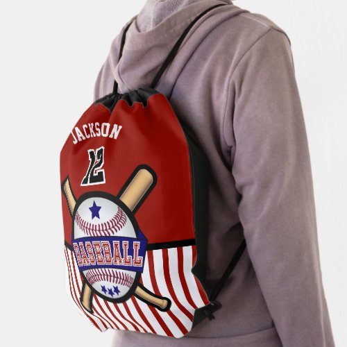 Baseball Star _ Dark Blue and Red Backpack