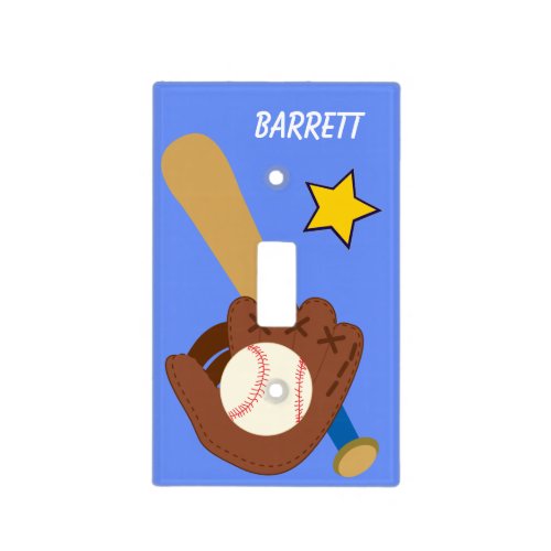 Baseball Star Light Switch Cover