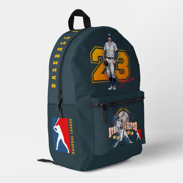 Baseball Stars & Stripes (D. mode) |  Printed Backpack (Back Corner Left)