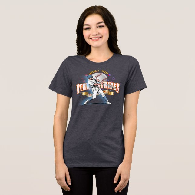 Baseball Stars & Stripes (D. mode) | Women Tri-Blend Shirt (Front Full)