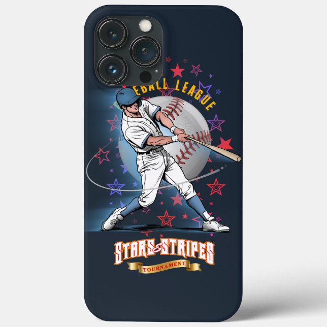 Baseball Stars & Stripes (Dark mode) | Case-Mate iPhone Case (Back)