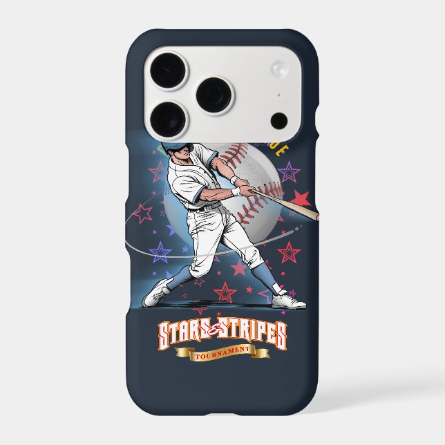 Baseball Stars & Stripes (Dark mode) | iPhone Case (Back)