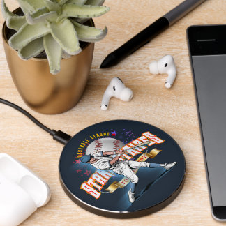 Baseball Stars & Stripes (Dark mode) | Wireless Charger