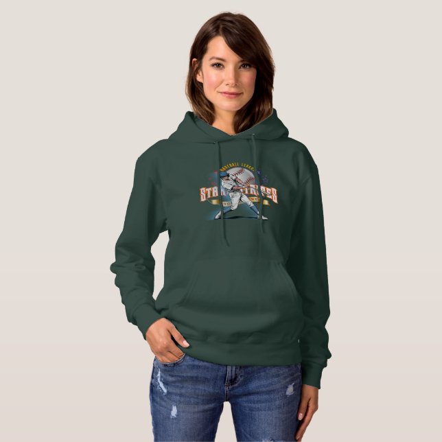 Baseball Stars & Stripes (Dark mode) | Women Hoodie (Front Full)