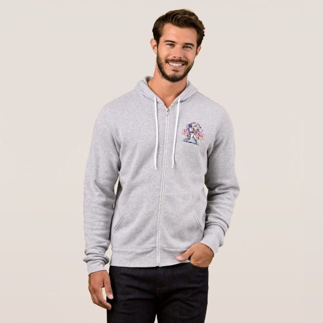 Baseball Stars & Stripes | Men Full-zip Hoodie (Front Full)