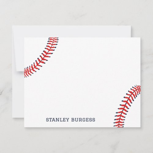 Baseball Stationery  Baseball Thank You Note Card