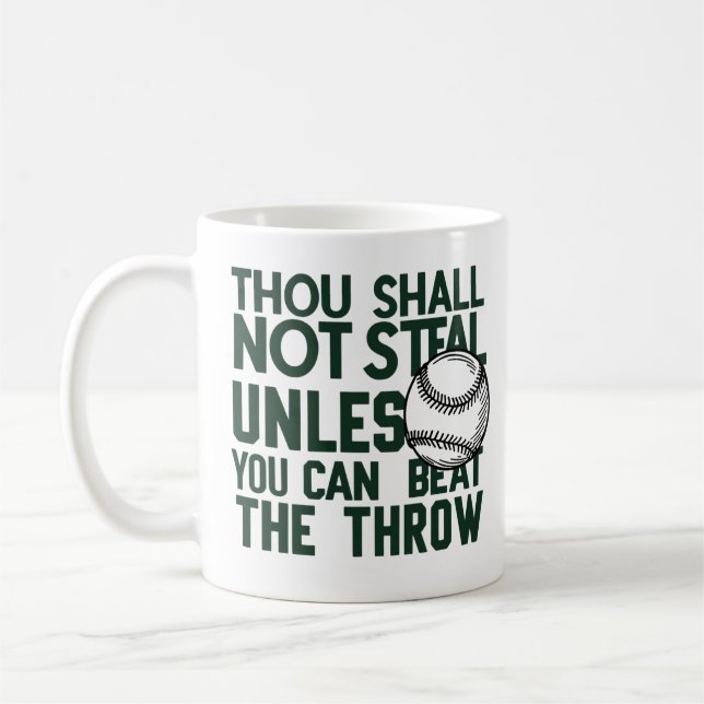Baseball Stealing Humor Shirt Coffee Mug (Left)