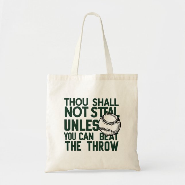 Baseball Stealing Humor Shirt Tote Bag (Front)