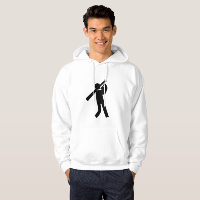 Baseball Stick Figure Icon Men's Hoodie (Front Full)