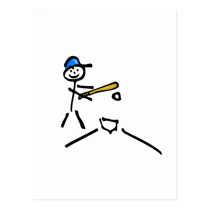 Baseball Stick Figure Post Card