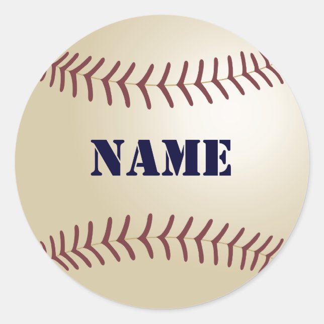Baseball Stickers - Add Your Name (Front)
