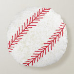 Baseball Stitch 16&quot; Round Throw Pillow