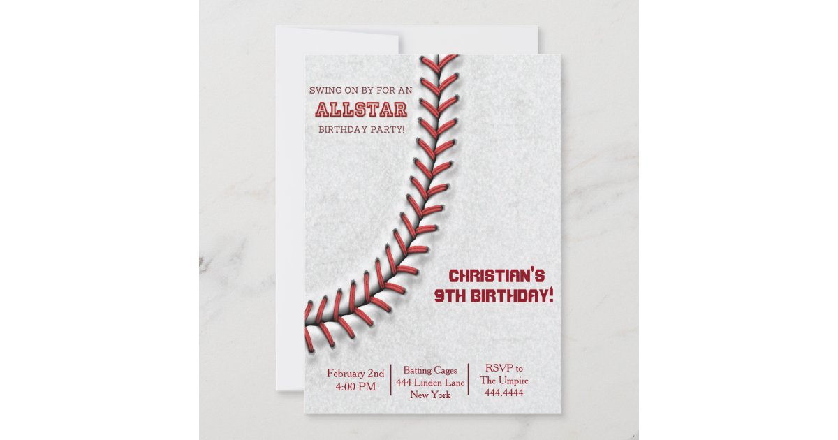 Baseball Stitch Invitations