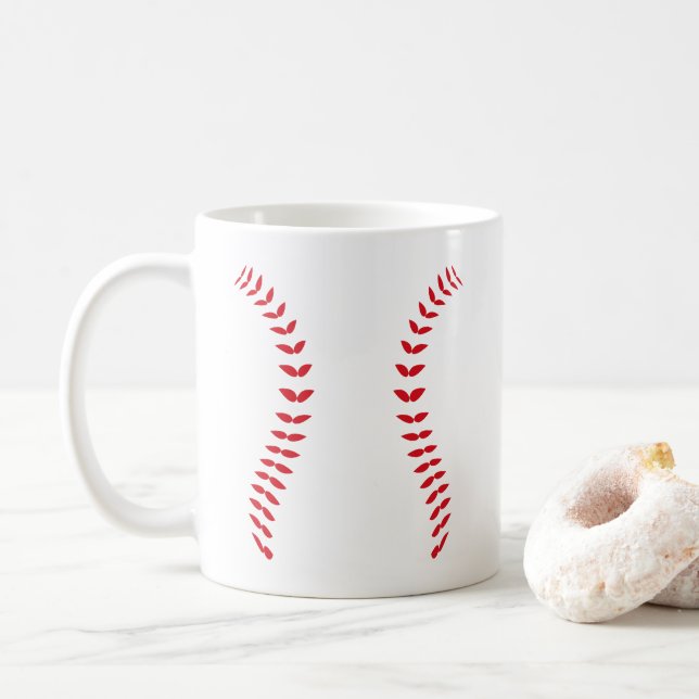 Baseball Stitch Coffee Mug (With Donut)