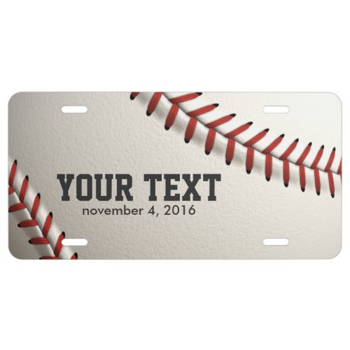 Baseball Stitch License Plate