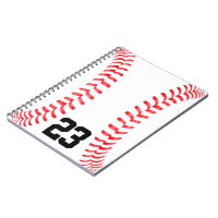 Name Number Position Custom White Baseball Notebook