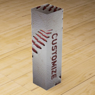 Baseball Stitches (customize) Wine Gift Box