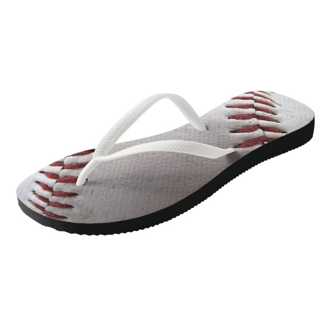 Baseball Stitches Flip Flops (Angled)