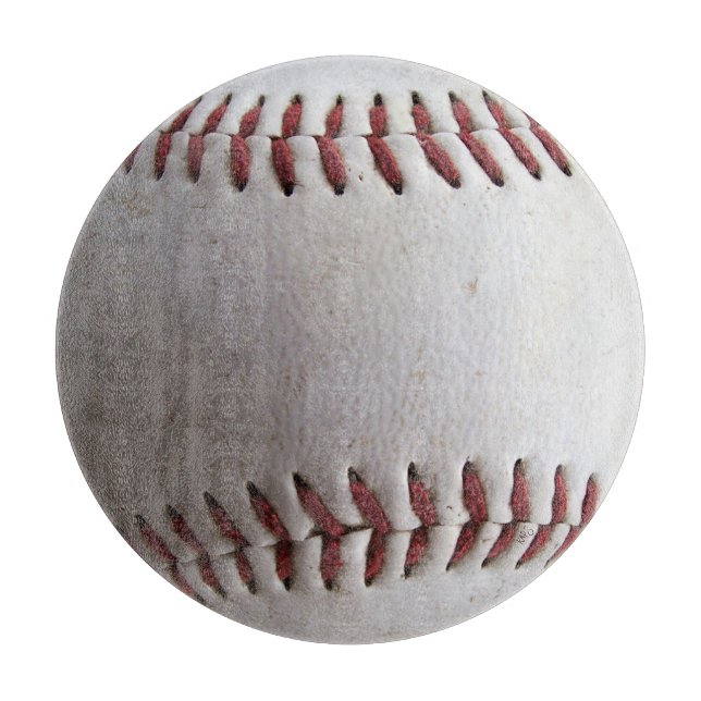 Baseball Stitches Glass Cutting Board (Front)