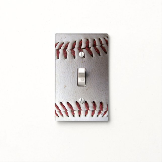 Baseball Stitches Light Switch Cover (In Situ)