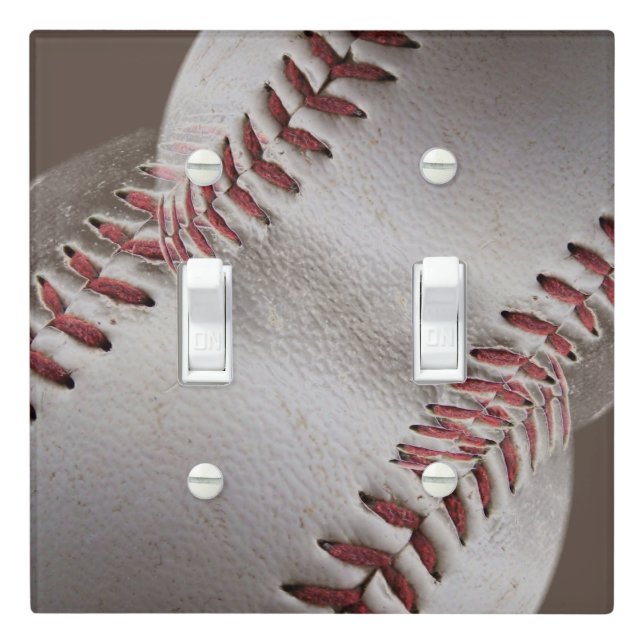 Baseball Stitches Light Switch Cover (In Situ)