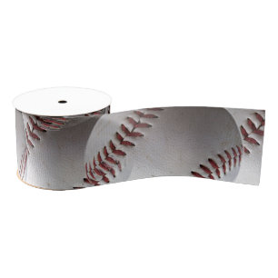 Baseball Stitches Red Grosgrain Ribbon